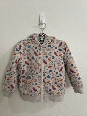 Joe Fresh Cream Hoodie with Multicolor Forest Motif